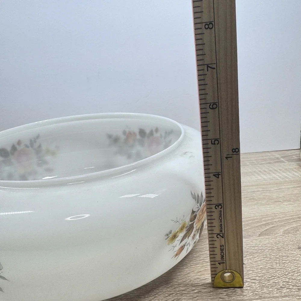 Vintage White Milk Glass Floral Ceiling Light Shade Globe Replacement 10